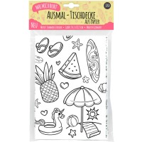 Ausmal-Tischdecke aus Papier Sommer & Urlaub