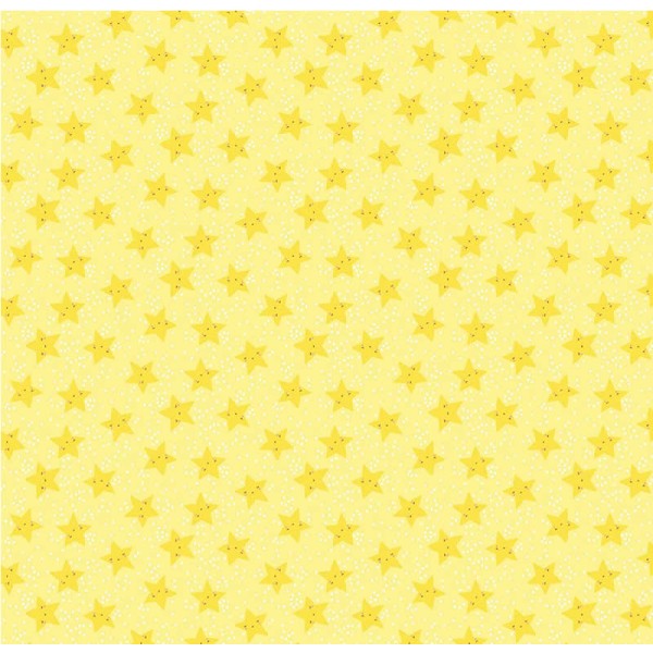 Flanellstoff Meterware Starlight Popcorn Gelbe Sterne