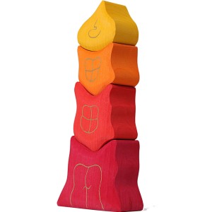 Grimms Rosenturm rot-orange 4 Teile
