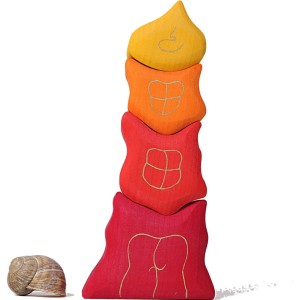 Grimms Rosenturm rot-orange 4 Teile