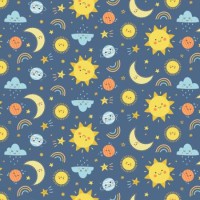 Flanellstoff Meterware Cheerful Sky Jeansblau