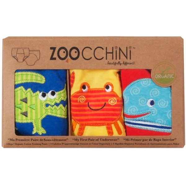 Zoocchini Training Pants 3er-Set Bio-Baumwolle Ocean Friends Krokodil 2-3j