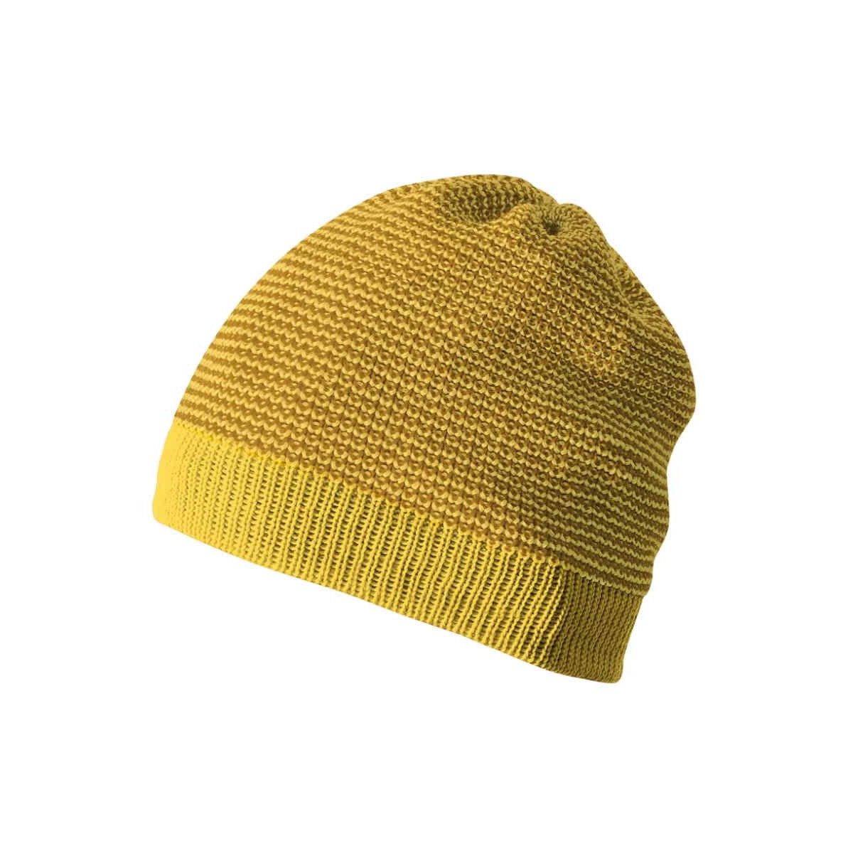 Disana Beanie Woll-Mütze Melange curry-gold