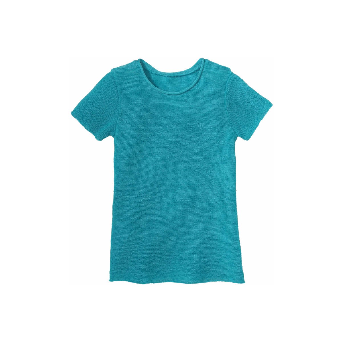 Disana Kurzarm-Pullover Wolle karibikblau