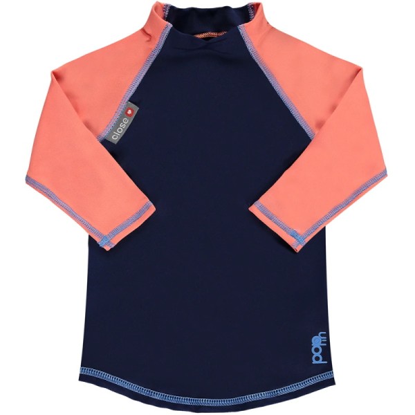 Close Pop-In UV-Schutzkleidung Langarm-Shirt Navy/Koralle XXXL