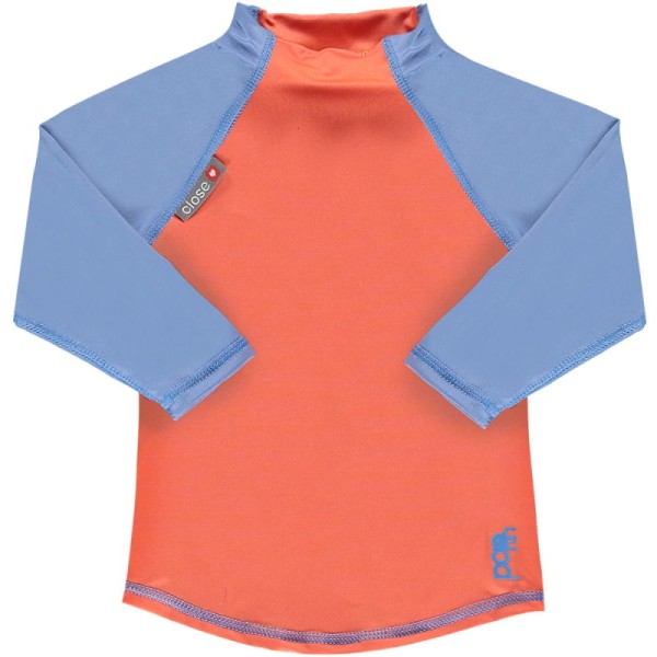 Close Pop-In UV-Schutzkleidung Langarm-Shirt Koralle/Kornblumenblau M