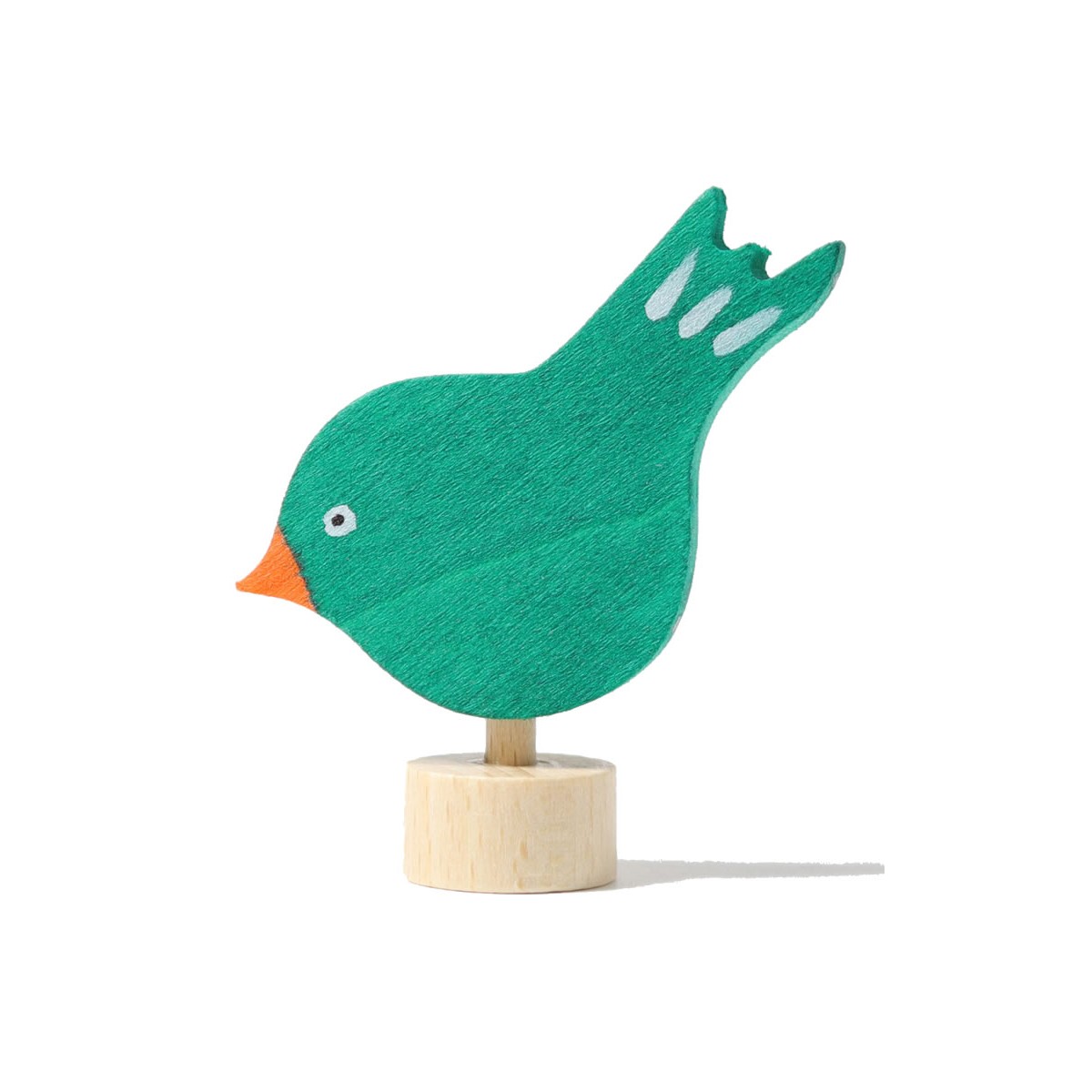 Grimms Steckfigur pickender Vogel grün