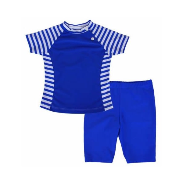 Popolini UV-Schutzkleidung Swimwear Zweiteiler Ringel-Marine
