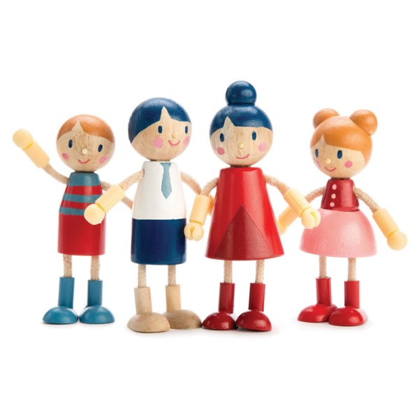Tender Leaf Toys Familie Hüpf für Puppenhaus 4-teilig