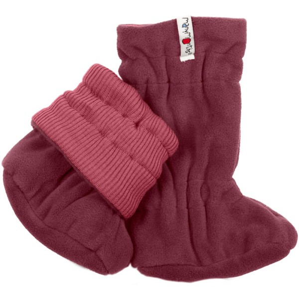 ManyMonths Woollies Winter Booties Earth Red-Dark Red Shell