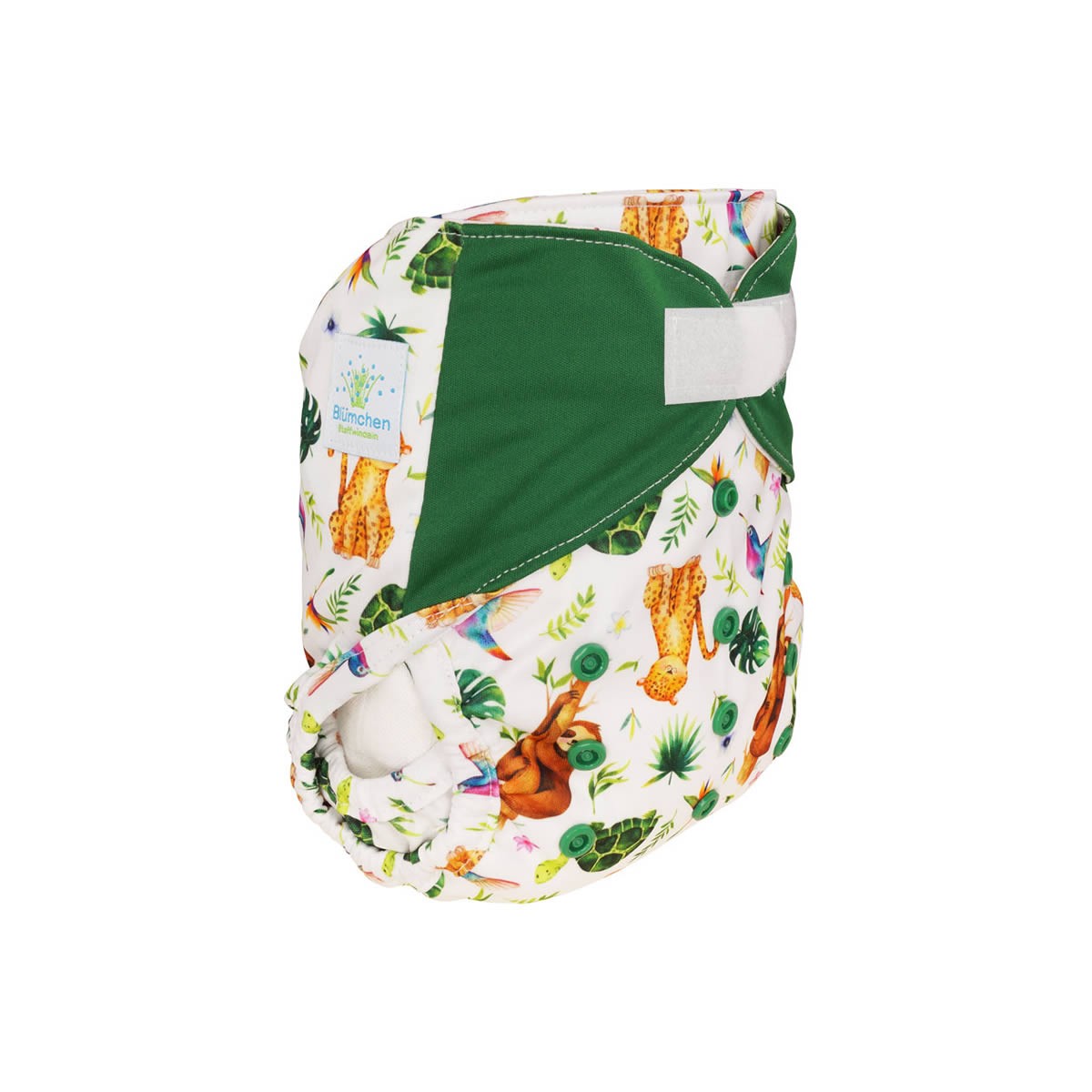 Blümchen Onesize-Überhose Laschen KLETT Faultier