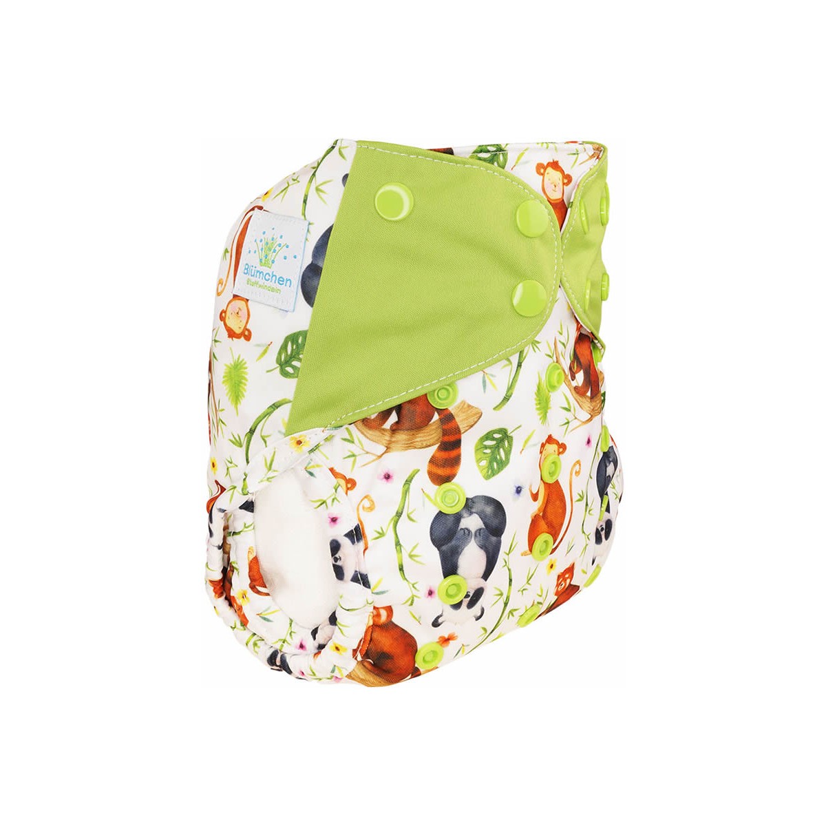 Blümchen Onesize-Überhose mit Laschen SNAP Panda