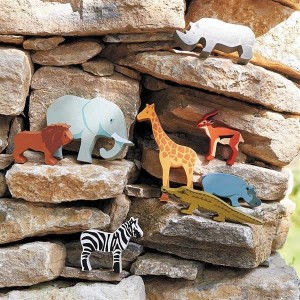 Tender Leaf Toys Holzfiguren Safari Collection Display 9 Teile