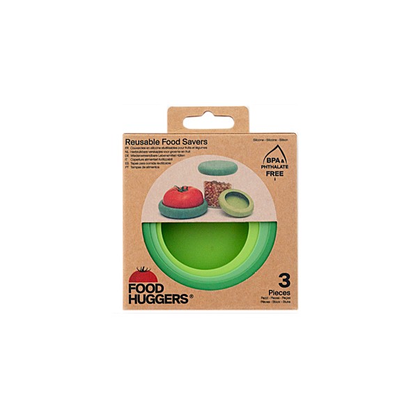 Food Huggers Silikon-Deckel Soft Green Hüllen 3er-Set