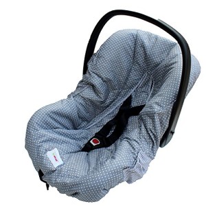 Minene Baby-Autositzbezug Grau gepunktet