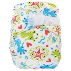 Blümchen Kuschelwindel Onesize (3-15kg) BUNT Klett *einzeln*