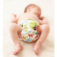Blümchen Kuschelwindel Onesize (3-15kg) BUNT Klett *einzeln*