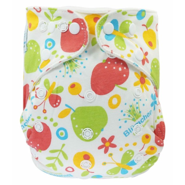 Blümchen Kuschelwindel Onesize (3-15kg) BUNT Snap *einzeln*