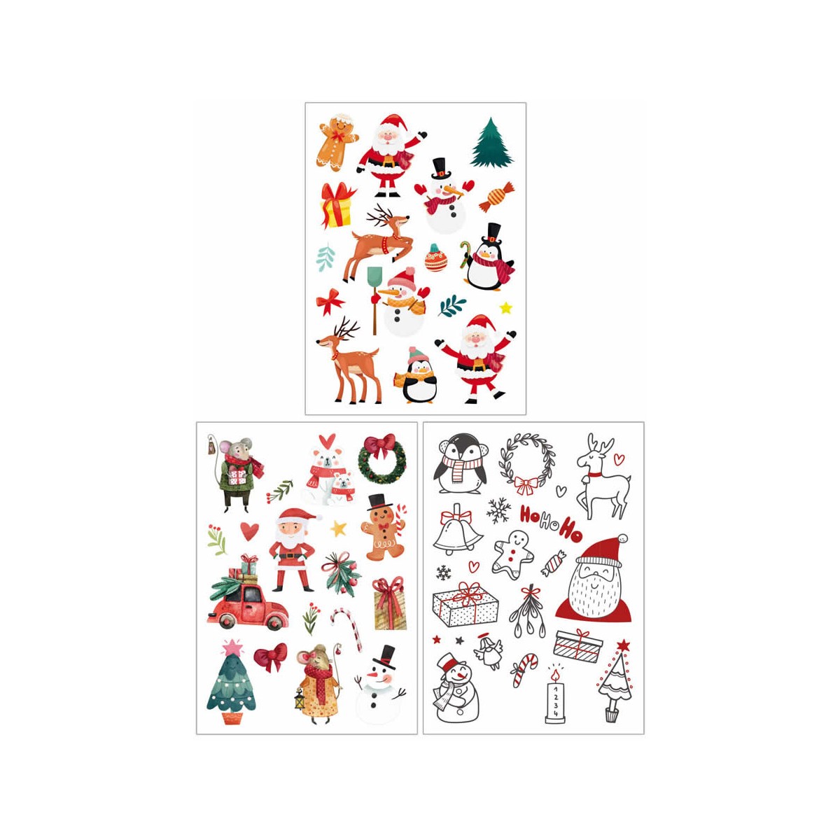Hautfreundliche Kindertattoos Weihnachten 3 Bögen