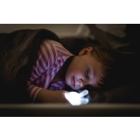 Nachtlicht Häschen Lou LED-Micro-USB Blau