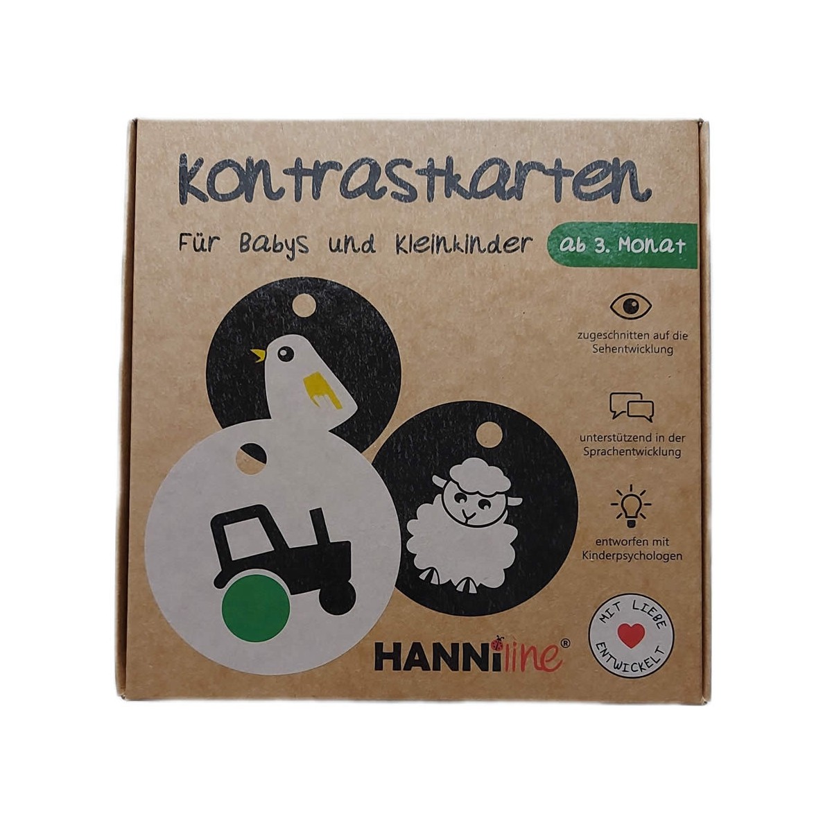 Kontrastkarten für Babys & Kleinkinder ab 3. Monat