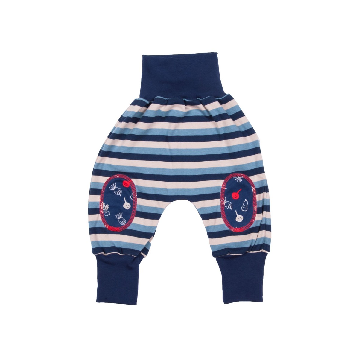 iobio Hose Joga Babyhose Bio-BW blau-gestreift