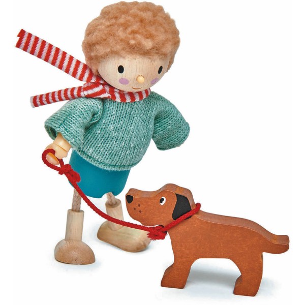 Tender Leaf Toys Holzpuppen-Set Mr Goodwood & Hund 2-teilig