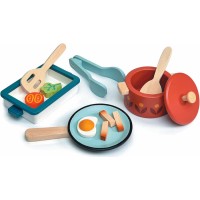 Tender Leaf Toys Holzspielzeug Küchenset Topf & Pfanne 13-teilig