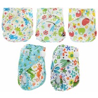 Blümchen Höschenwindel+Überhose 7er-Set