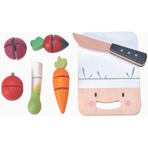 Tender Leaf Toys Holzspielzeug Schneidebrett & Gemüse 7 Teile