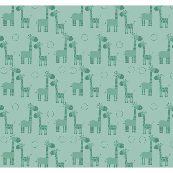 Baumwollstoff Patchworkstoff Giraffe Crossing Teal