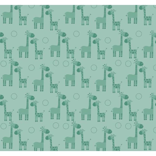 Baumwollstoff Patchworkstoff Giraffe Crossing Teal