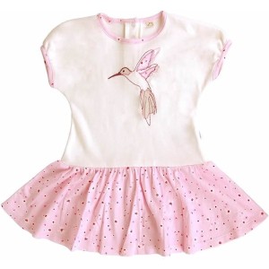 iobio Kleid Style Josy Bio-BW Kolibri weiß-rosa