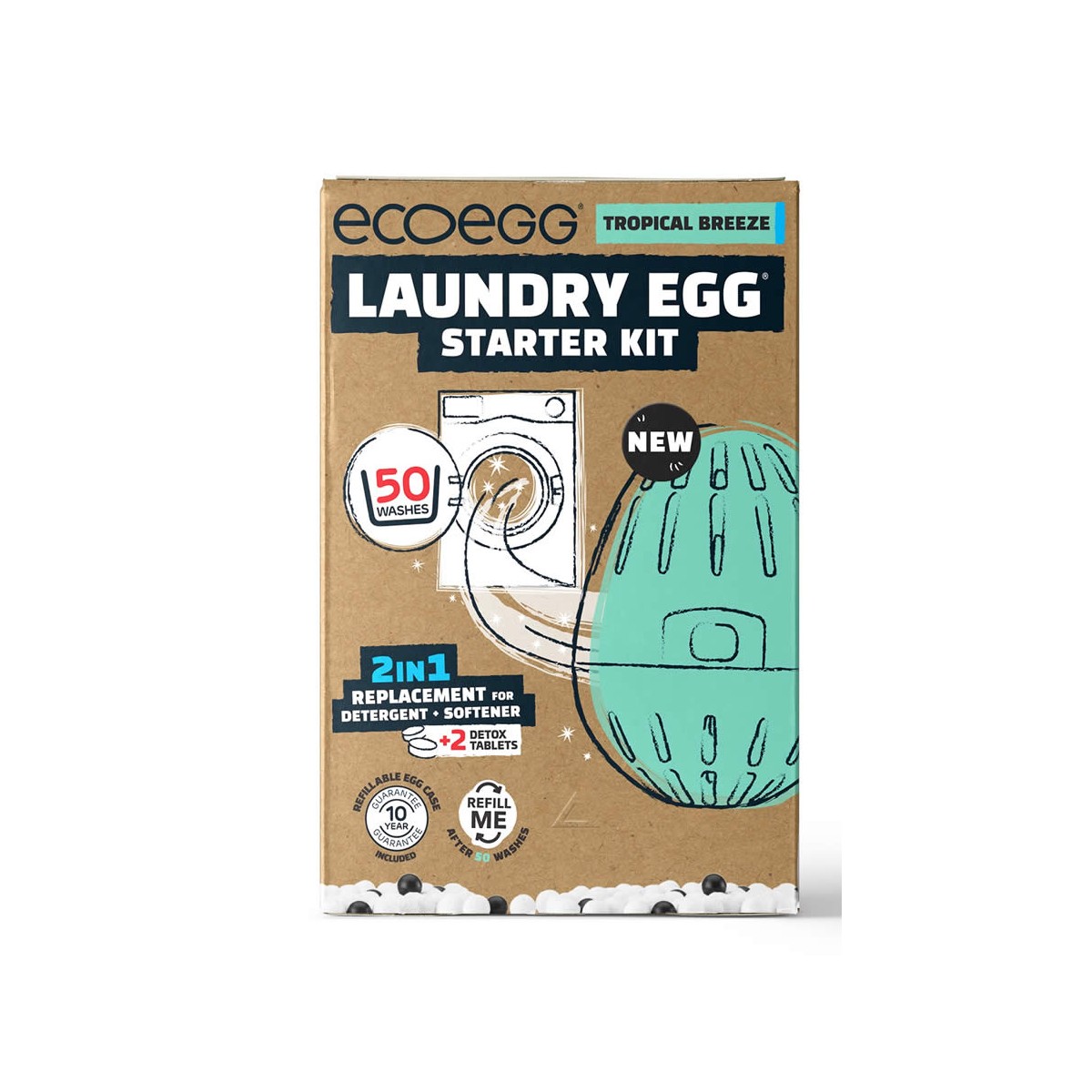 Ecoegg Laundry Egg Starter-Kit Wäsche-Ei & Detox...