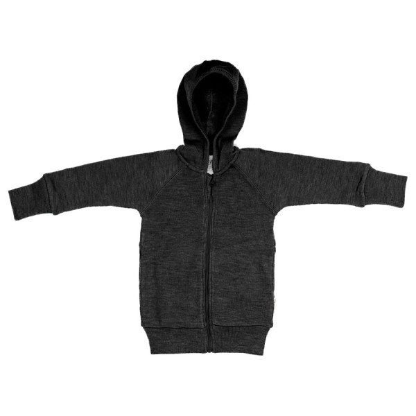 ManyMonths Woollies MerinoWool Kapuzenjacke Foggy Black