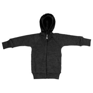 ManyMonths Woollies MerinoWool Kapuzenjacke Foggy Black