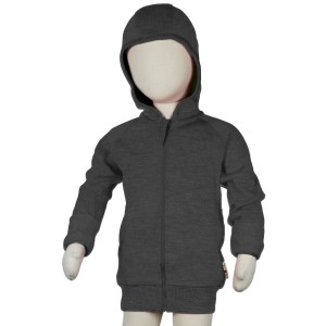 ManyMonths Woollies MerinoWool Kapuzenjacke Foggy Black