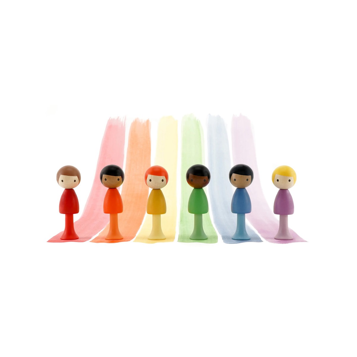 ClicQues Regenbogen-Magentpuppen 6 Stück