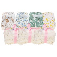 Blümchen 2in1 Stoffwindelset Onesize Klett 4+16