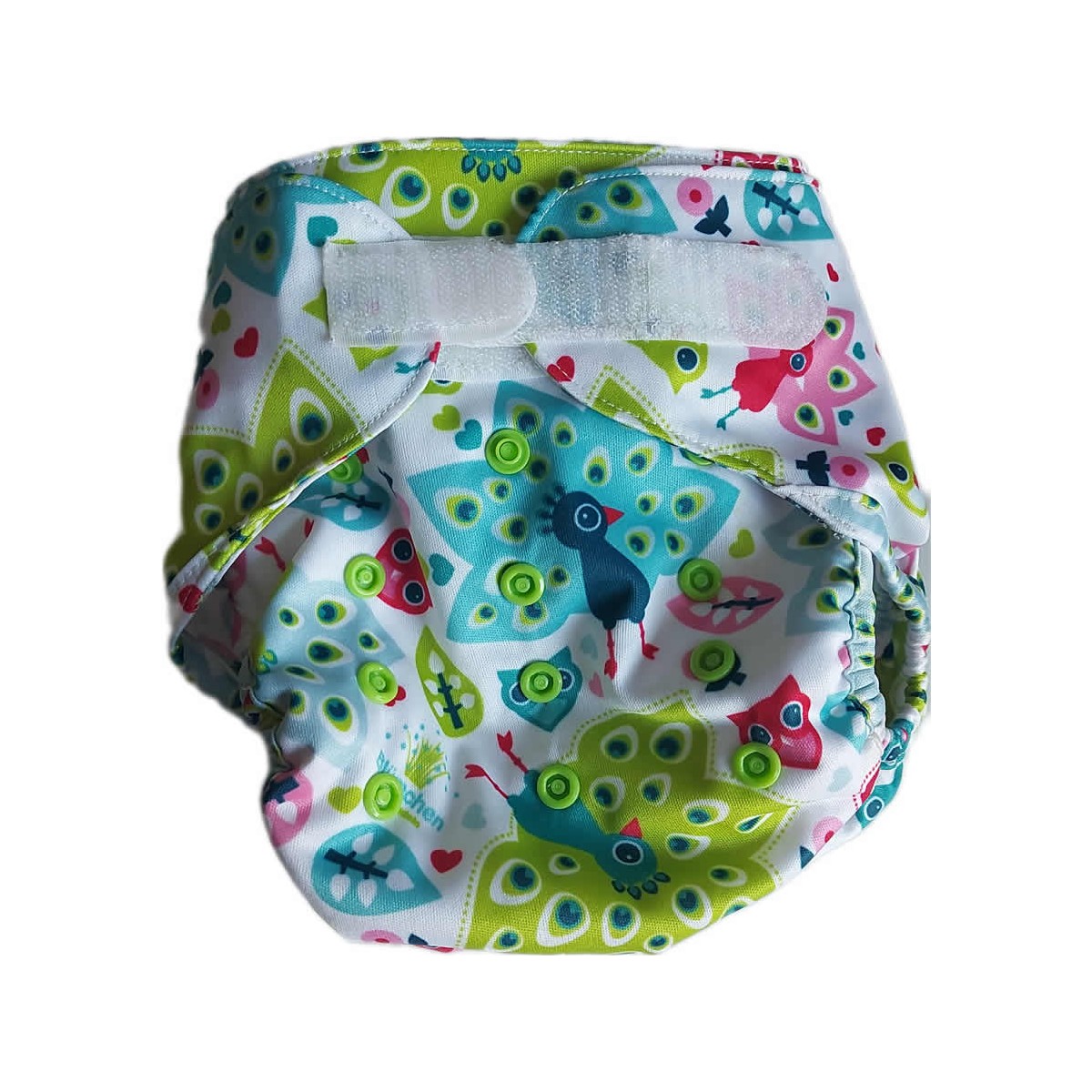 Blümchen OneSize Überhose KLETT Pfau *Second Hand*