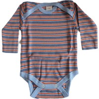 Living Crafts Babybody langarm Bio-BW Ringel blau-orange