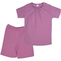 Mädchenpyjama kurz pink-grau Bio-BW