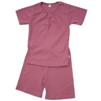 Mädchenpyjama kurz pink-grau Bio-BW