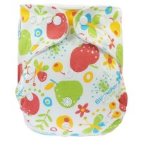 Blümchen Kuschelwindel Onesize (3-15kg) BUNT Snap *einzeln*